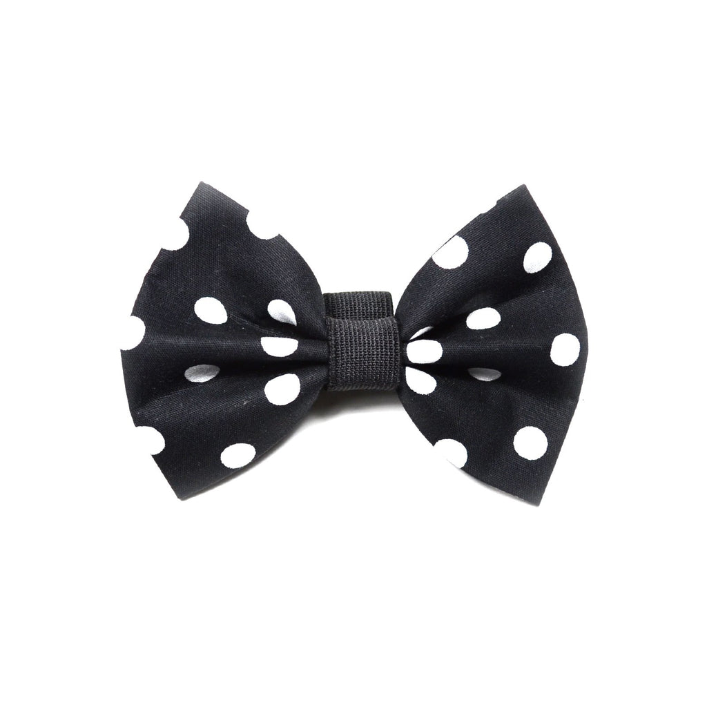 The "Black Polka Dot" Dog Bow Tie - ArgusCollar